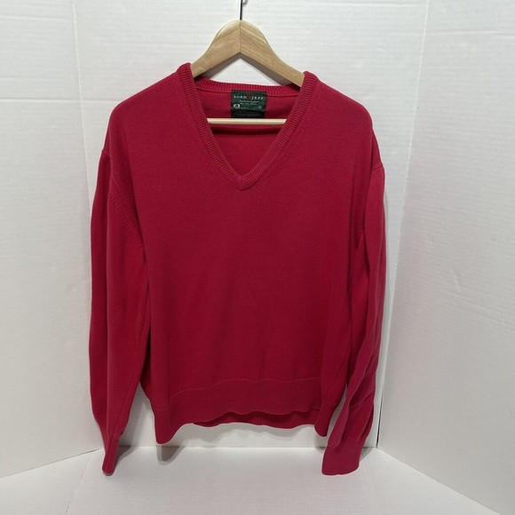 Other - Vintage Lord Jeff V Neck Sweater, Red, XL, USA, 19th Hole Collection
